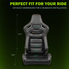 Universal Reclinable Right Passenger Side Racing Seat Dual Slider