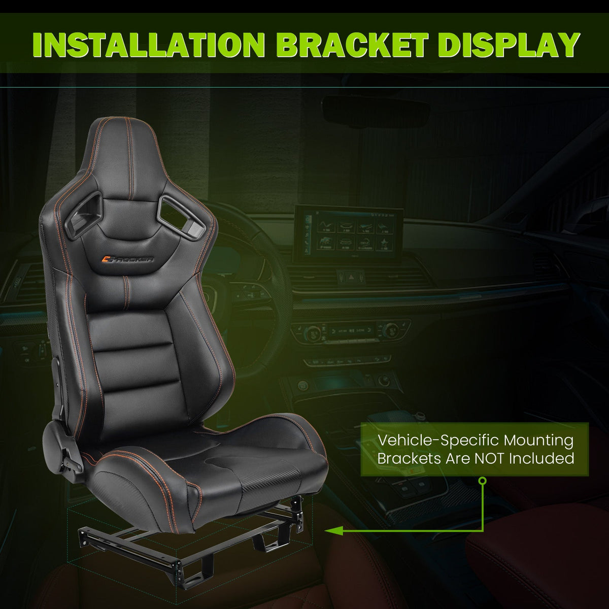 Universal Reclinable Right Passenger Side Racing Seat Dual Slider