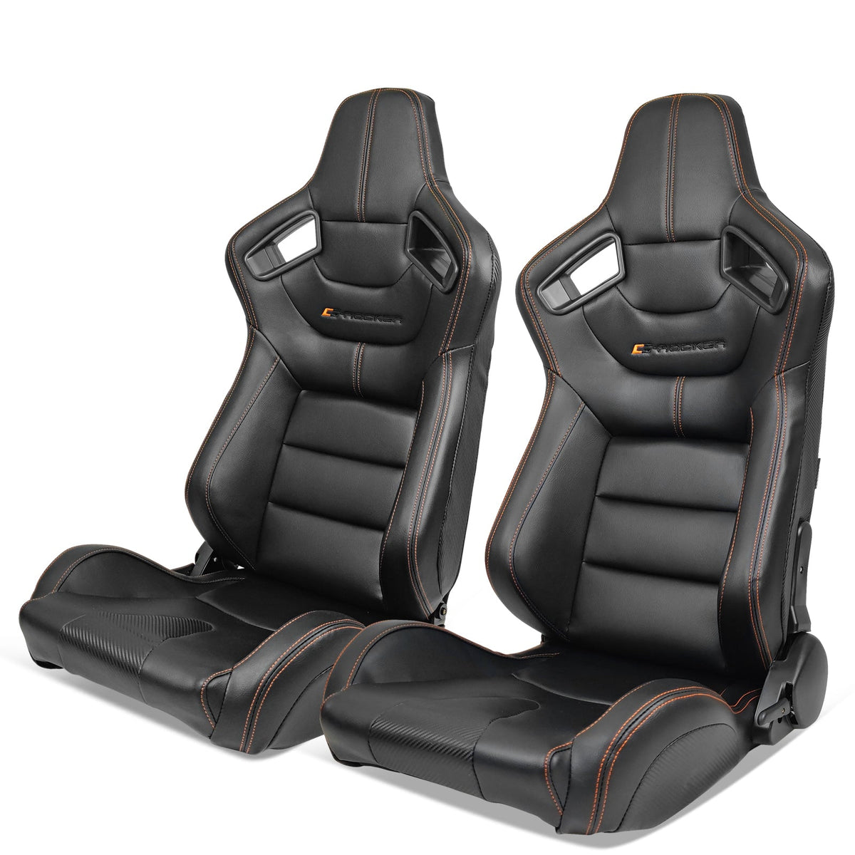 Universal Color Bezel Racing Seat Dual Slider PU Carbon Leather