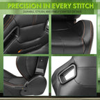 Universal Color Bezel Racing Seat Dual Slider PU Carbon Leather