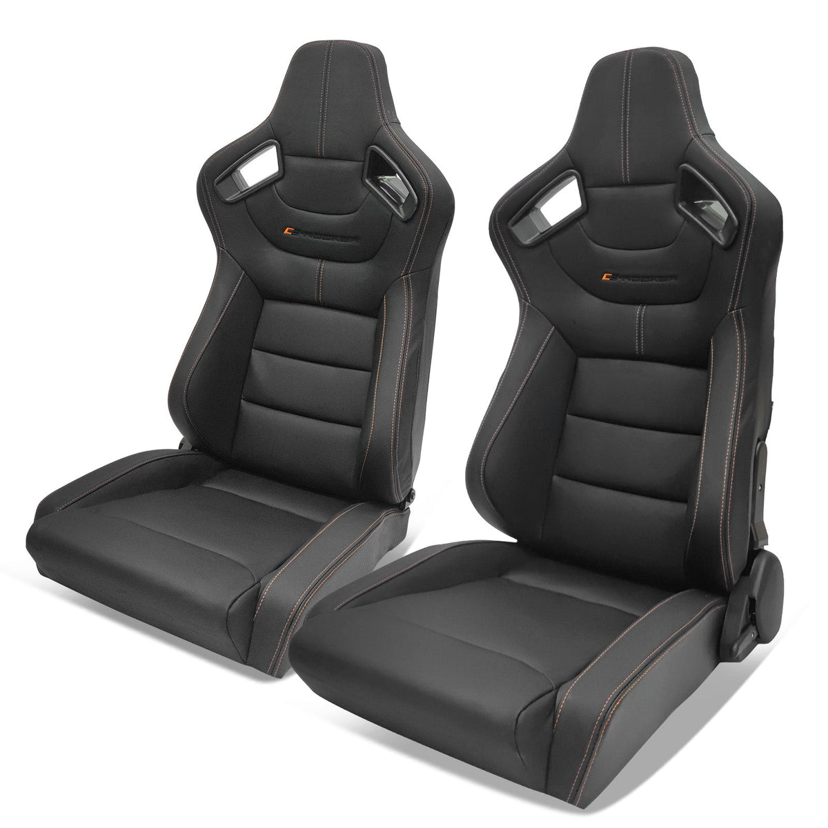 Universal Color Bezel Racing Seat Dual Slider PU Carbon Leather