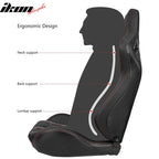 Universal Plaid Racing Seat Dual with Sliders PU Carbon Leather