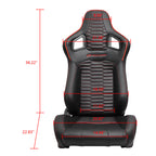 Universal X2 Reclinable Honeycomb Racing Seat + Dual Slider PU Leather