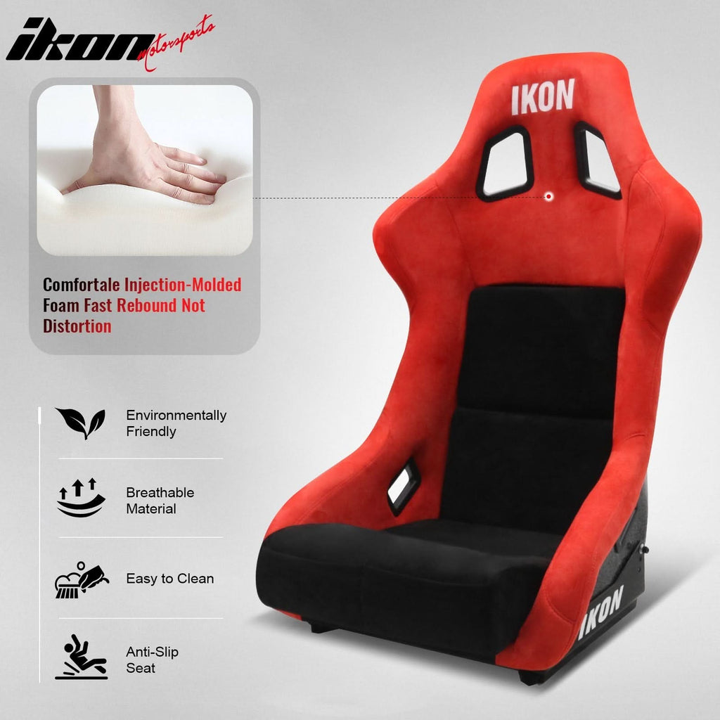Universal Racing Bucket Seats W/ 4 Point 3" Belt Harness Black