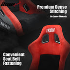 Universal Racing Bucket Seats W/ 4 Point 3" Belt Harness Blue