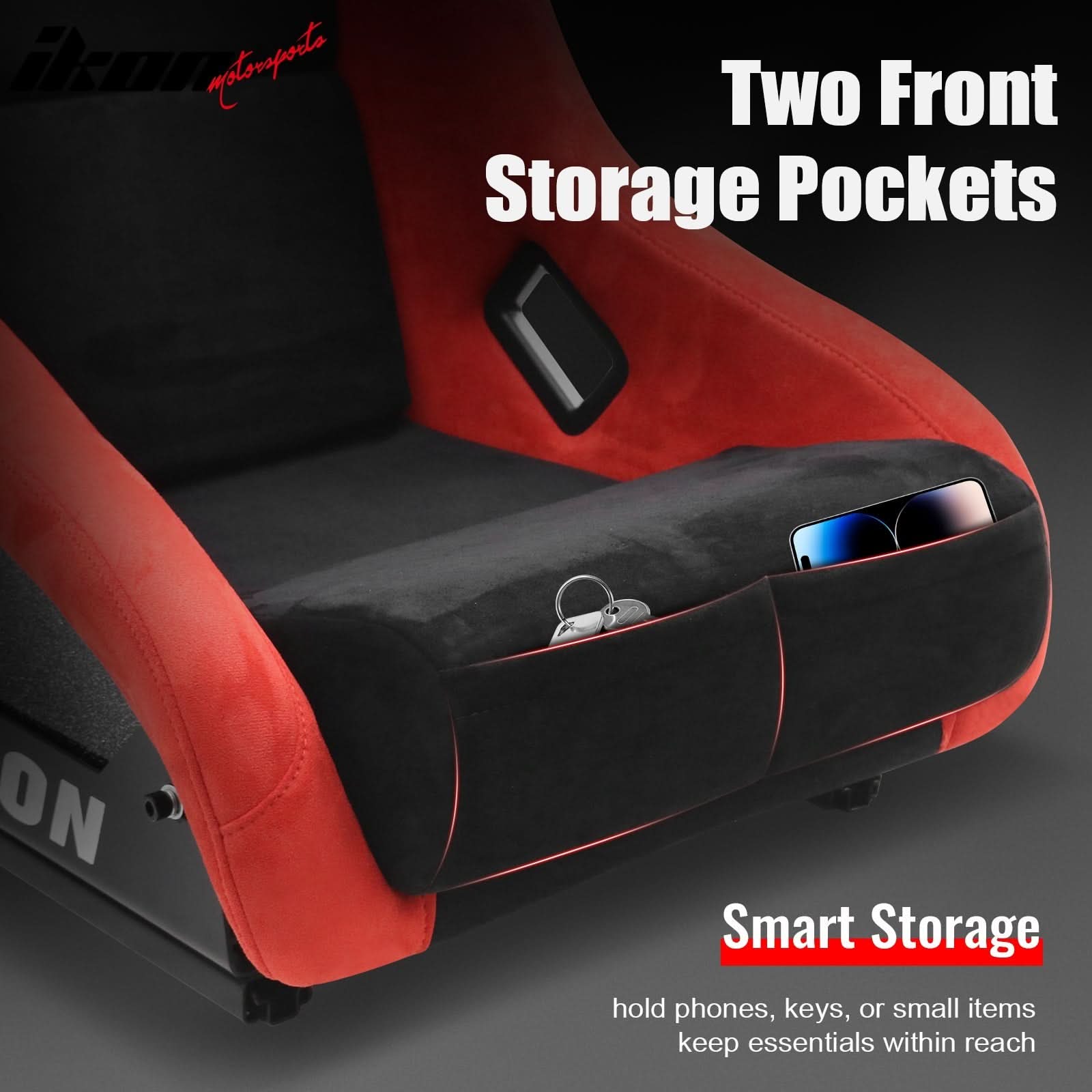 Universal Racing Bucket Seats W/ 4 Point 3" Belt Harness Black