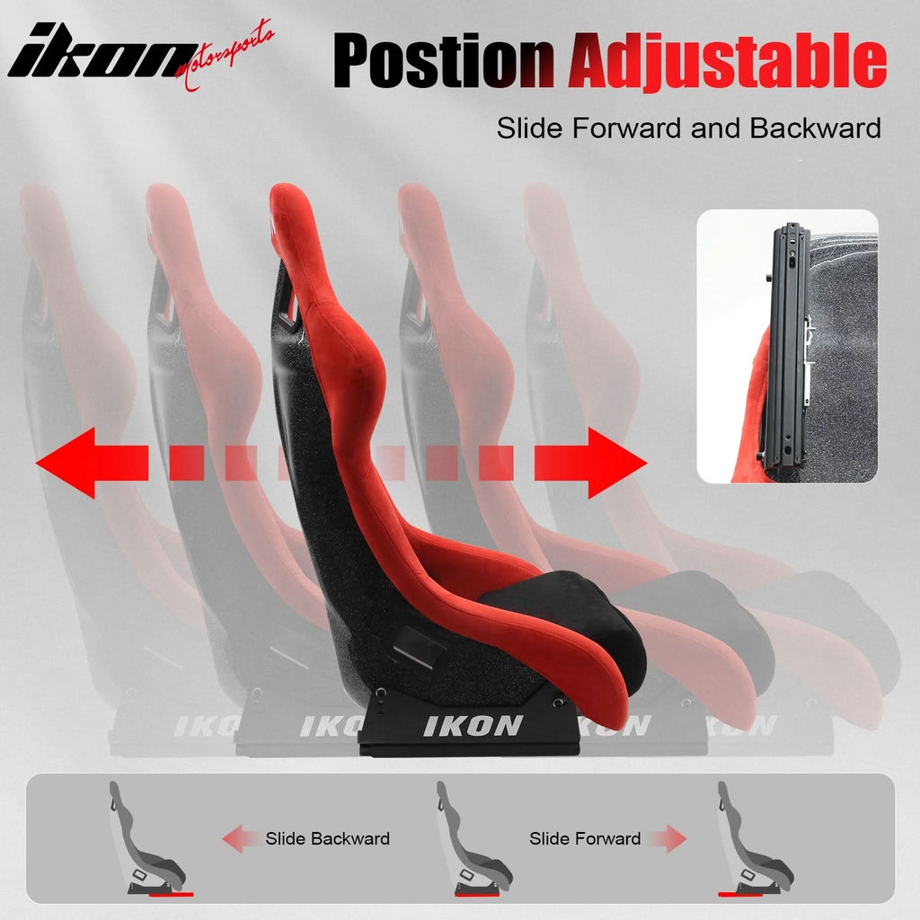 Universal Racing Bucket Seats W/4 Point 3" Belt Harness Grey