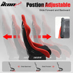 Universal Racing Bucket Seats W/4 Point 3" Belt Harness Grey
