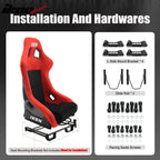 Universal Racing Bucket Seats W/ 4 Point 3" Belt Harness Blue