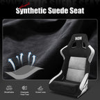 Universal Racing Bucket Seats W/ Slider 4 Point 2" Belt Harness Red