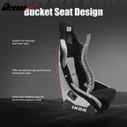 Universal Racing Bucket Seats W/ Slider 4 Point 3" Belt Harness Blue