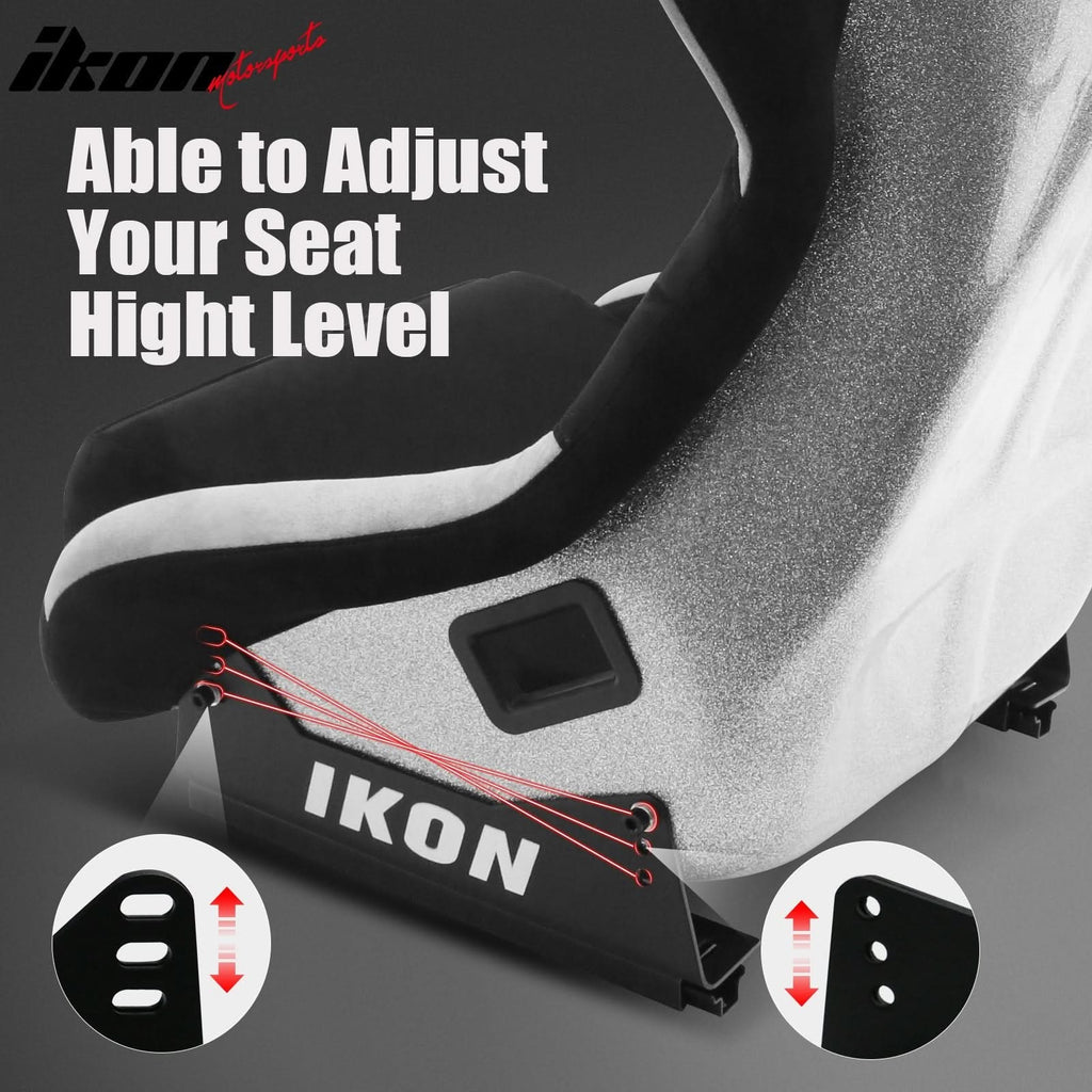 Universal Racing Bucket Seats W/ Slider 4 Point 2" Belt Harness Red