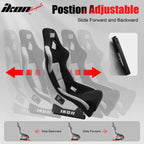Universal Racing Bucket Seats W/ Slider 4 Point 3" Belt Harness Red