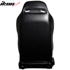 One Pair of Racing Seats JDM Black PVC Leather w/ Yellow Stitch