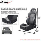 Universal Pair Of Racing Seats CF Print PVC Leather
