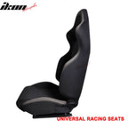 Universal JDM Style Black Gunmetal Racing Seats Cloth