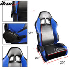 Universal Black Blue PVC Leather Passenger Side Racing Seats Slider