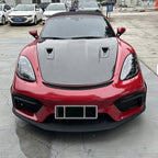 RS Style 981 982 Dry Carbon Fiber Engine Hood for Porsche Cayman 718 - Bull Boost Performance