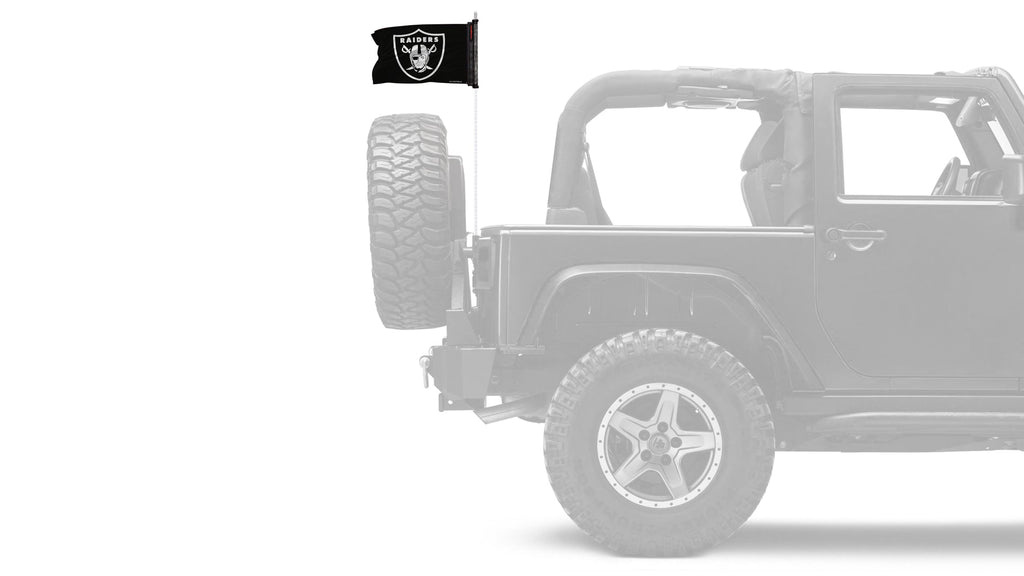 Las Vegas Raiders 11"x17" Forever Wave Flag for Jeep Wrangler LJ 2003-2006