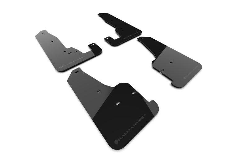 Rally Armor 18-22 Jeep Grand Cherokee SRT Trackhawk Black UR Mud Flap - Metallic Black Logo