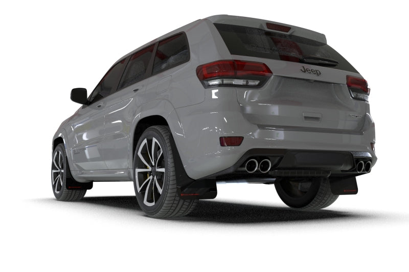 Rally Armor 18-22 Jeep Grand Cherokee SRT Trackhawk Black UR Mud Flap - Red Logo