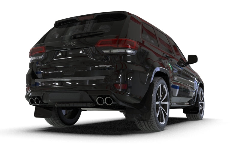Rally Armor 18-22 Jeep Grand Cherokee SRT Trackhawk Black UR Mud Flap - White Logo