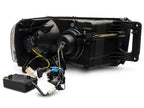 Raxiom 02-05 Dodge RAM 1500 LED Projector Headlights w/ SEQL LED Bar- Black Housing (Clear Lens)