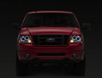 Raxiom 04-08 Ford F-150 Dual LED Halo Projector Headlights- Chrome Housing (Clear Lens)