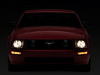 Raxiom 05-09 Ford Mustang Axial Series OEM Style Rep Headlights- Chrome Housing- Smoked Lens