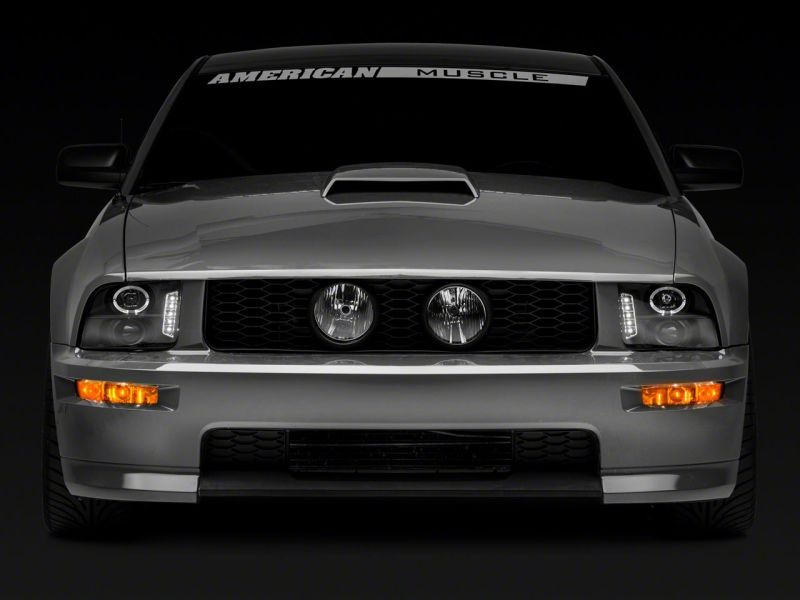 Raxiom 05-09 Ford Mustang Excluding GT500 LED Halo Projector Headlights- Black Housing (Clear Lens)