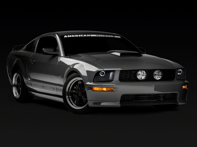 Raxiom 05-09 Ford Mustang Excluding GT500 LED Halo Projector Headlights- Black Housing (Clear Lens)