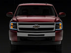 Raxiom 07-13 Chevrolet Silverado 1500 Axial Series Headlights w/ LED Bar- Black Housing (Clear Lens)