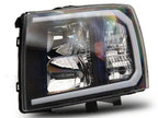 Raxiom 07-13 Chevrolet Silverado 1500 Axial Series Headlights w/ LED Bar- Black Housing (Clear Lens)