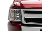 Raxiom 07-13 Chevrolet Silverado 1500 Axial Series Headlights w/ LED Bar- Black Housing (Clear Lens)
