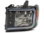 Raxiom 07-13 GMC Sierra 1500 Axial Series Headlights w/ LED Bar- Black Housing (Clear Lens)