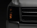 Raxiom 07-14 Chevrolet Silverado 1500 HD Axial OEM Rep Headlights- Chrome Housing- Smoked Lens
