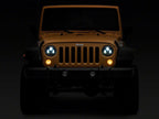 Raxiom 07-18 Jeep Wrangler JK 7-In LED Headlights- Black Housing (Clear Lens)