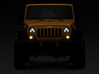 Raxiom 07-18 Jeep Wrangler JK 7-In LED Headlights- Chrome Housing (Clear Lens)