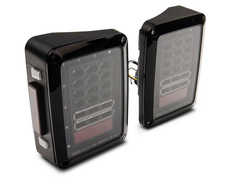 Raxiom 07-18 Jeep Wrangler JK Axial Series LED Tail Lights- Black Housing (Clear Lens)