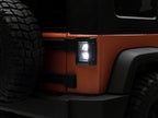 Raxiom 07-18 Jeep Wrangler JK Axial Series Vision LED Tail Lights- Black Housing (Clear Lens)