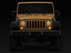 Raxiom 07-18 Jeep Wrangler JK Axial Spider LED Headlights w/Angel Eye Halo- Blk Housing (Clear Lens)