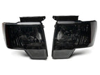 Raxiom 09-14 Ford F-150 Axial OEM Style Rep Headlights- Chrome Housing- Smoked Lens