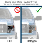 Raxiom 09-14 Ford F-150 Super White LED Halo Projector Headlights- Black Housing (Clear Lens)