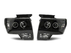 Raxiom 09-14 Ford F-150 Super White LED Halo Projector Headlights- Black Housing (Clear Lens)