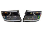 Raxiom 09-18 Dodge RAM 1500/2500/3500 Axial Headlights w/ SEQL LED Bar- Black Housing (Clear Lens)