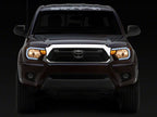 Raxiom 12-15 Toyota Tacoma Axial Series Headlights w/ LED Bar- Black Housing (Clear Lens)