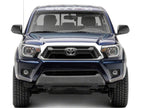 Raxiom 12-15 Toyota Tacoma Axial Series Projector Headlights w/ LED Bar- Black Housing (Clear Lens)