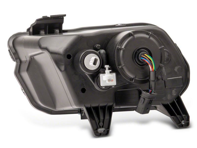 Raxiom 13-14 Ford Mustang LED Projector Headlights SEQL Turn Signals- Black Housing (Clear Lens)