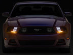 Raxiom 13-14 Ford Mustang LED Projector Headlights SEQL Turn Signals- Black Housing (Clear Lens)