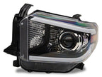 Raxiom 14-21 Toyota Tundra Axial Series Projector Headlights w/ LED Bar- Black Housing (Clear Lens)